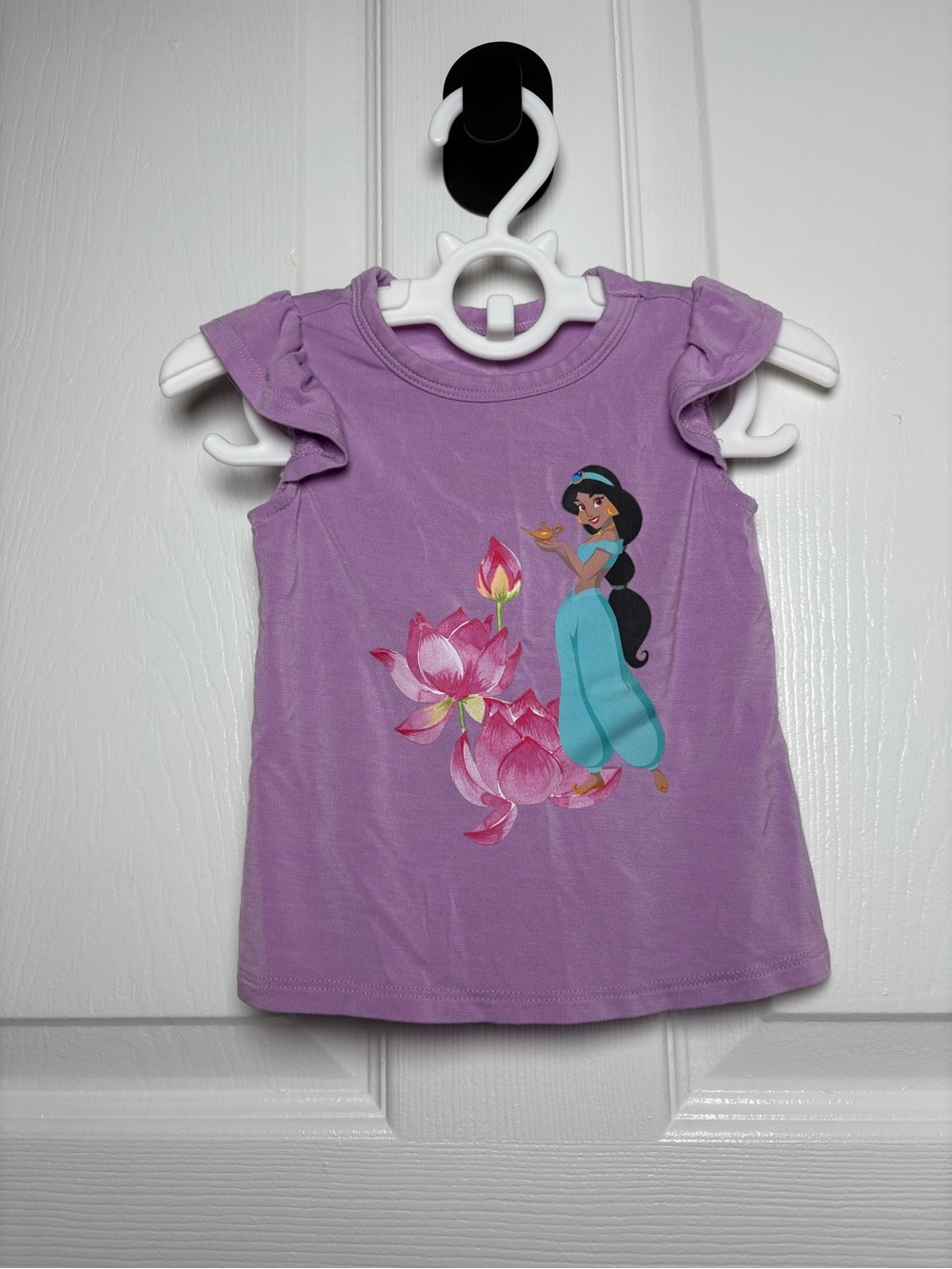 Posh Peanut Disney Princess Jasmine Flutter Sleeve Tee 3-6M EUC